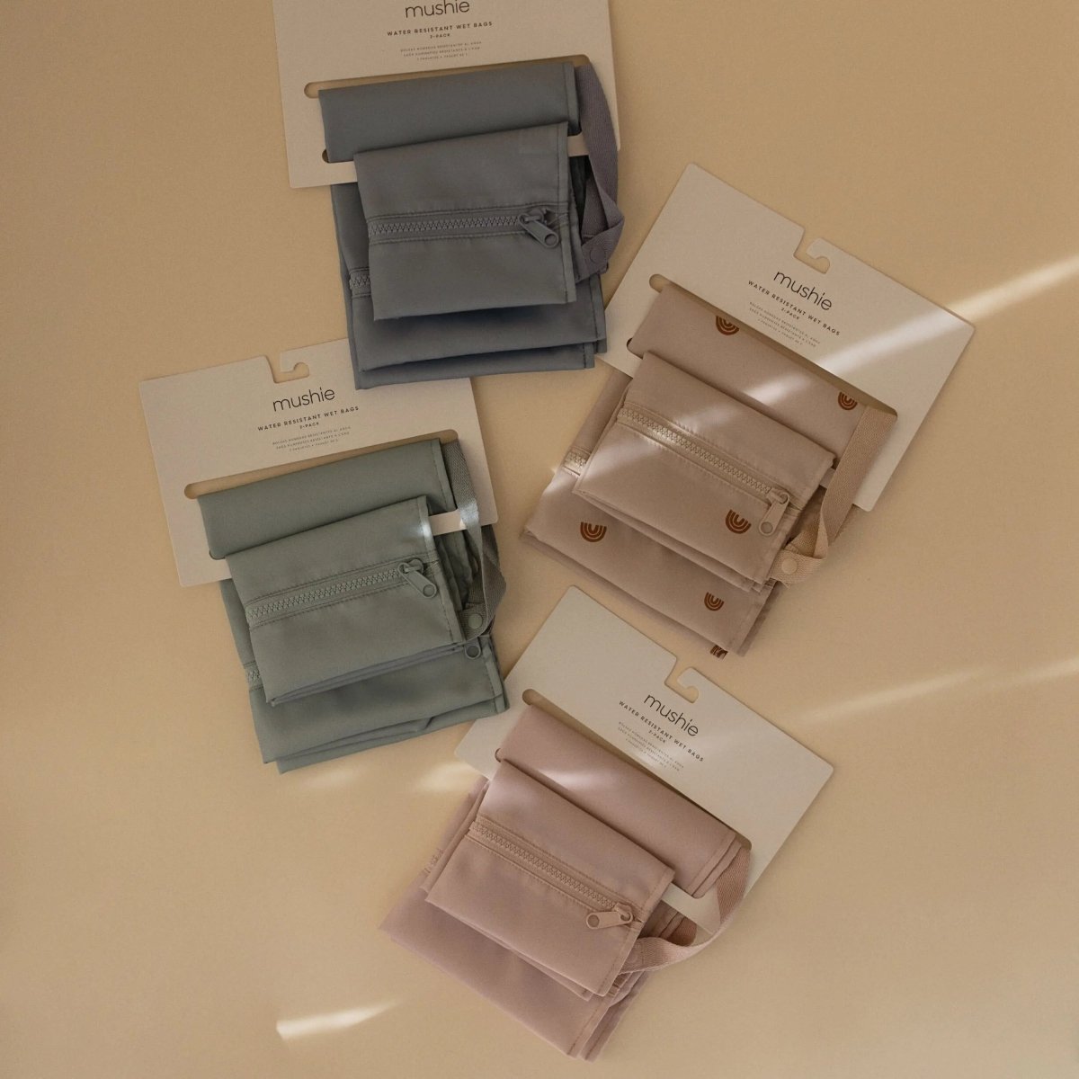 Mushie Water Resistant Wet Bag for Swimsuits and Dirty Clothes with Zipper Closure and Machine Washable Material -