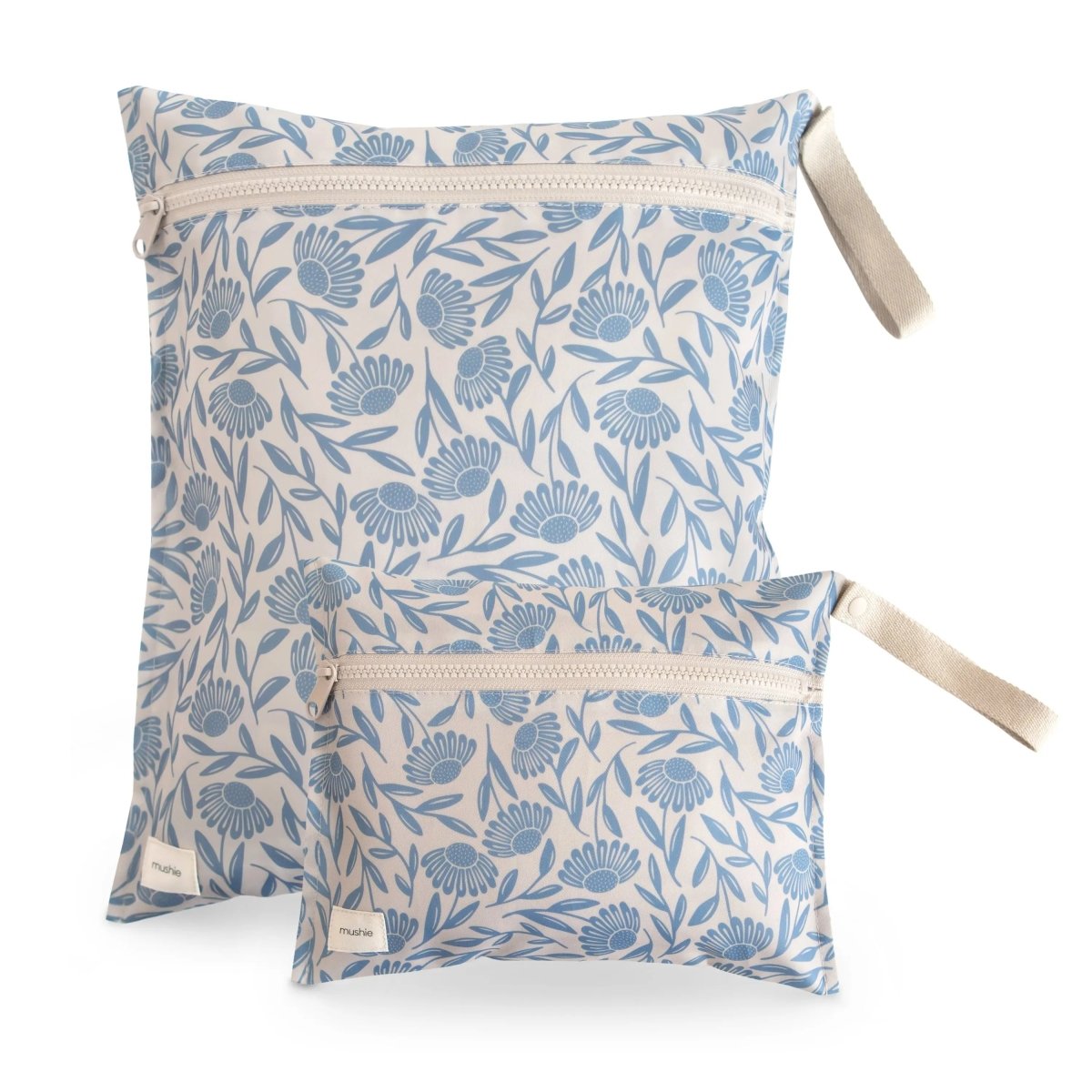 Mushie Water Resistant Wet Bag for Swimsuits and Dirty Clothes with Zipper Closure and Machine Washable Material -