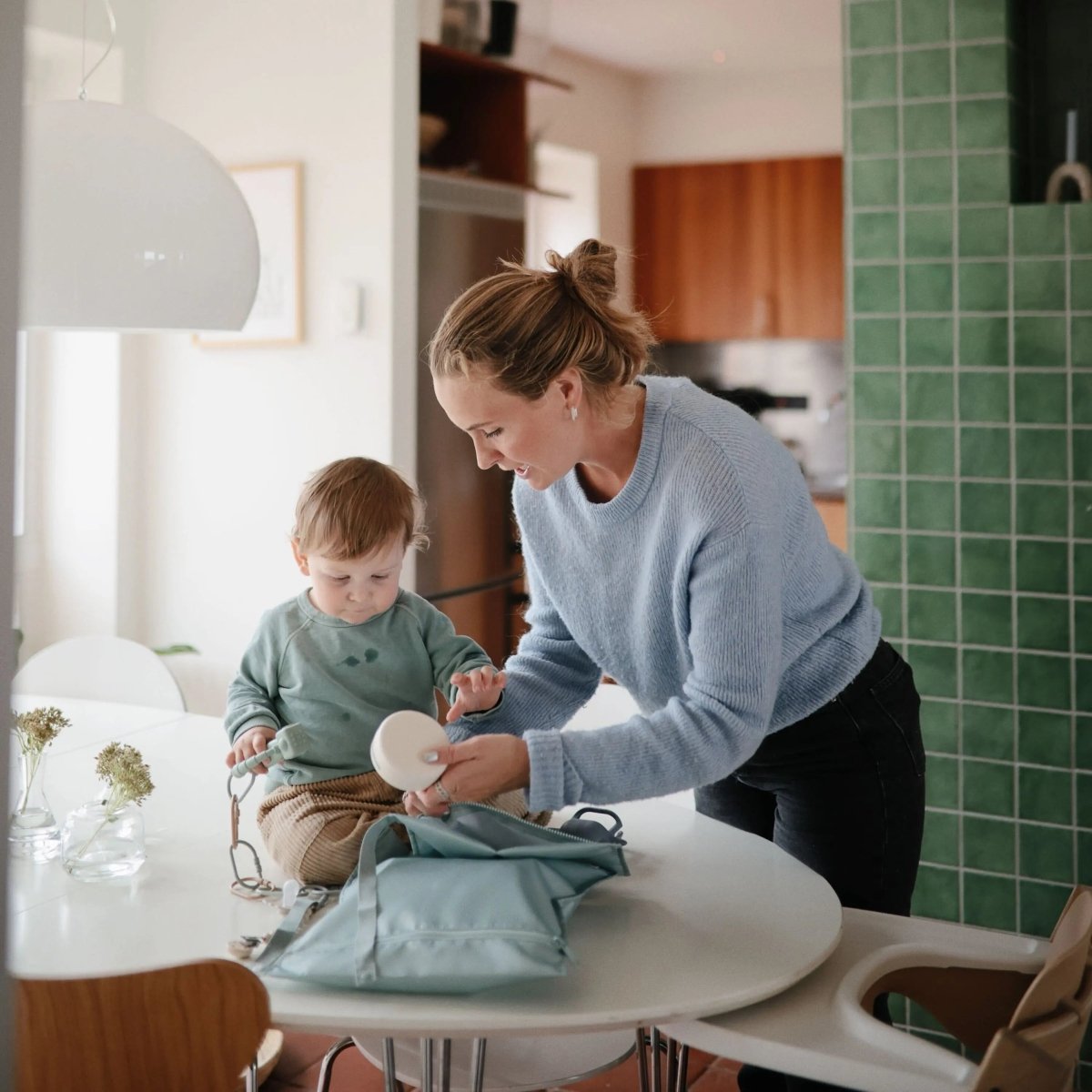 Mushie Water Resistant Wet Bag for Swimsuits and Dirty Clothes with Zipper Closure and Machine Washable Material -