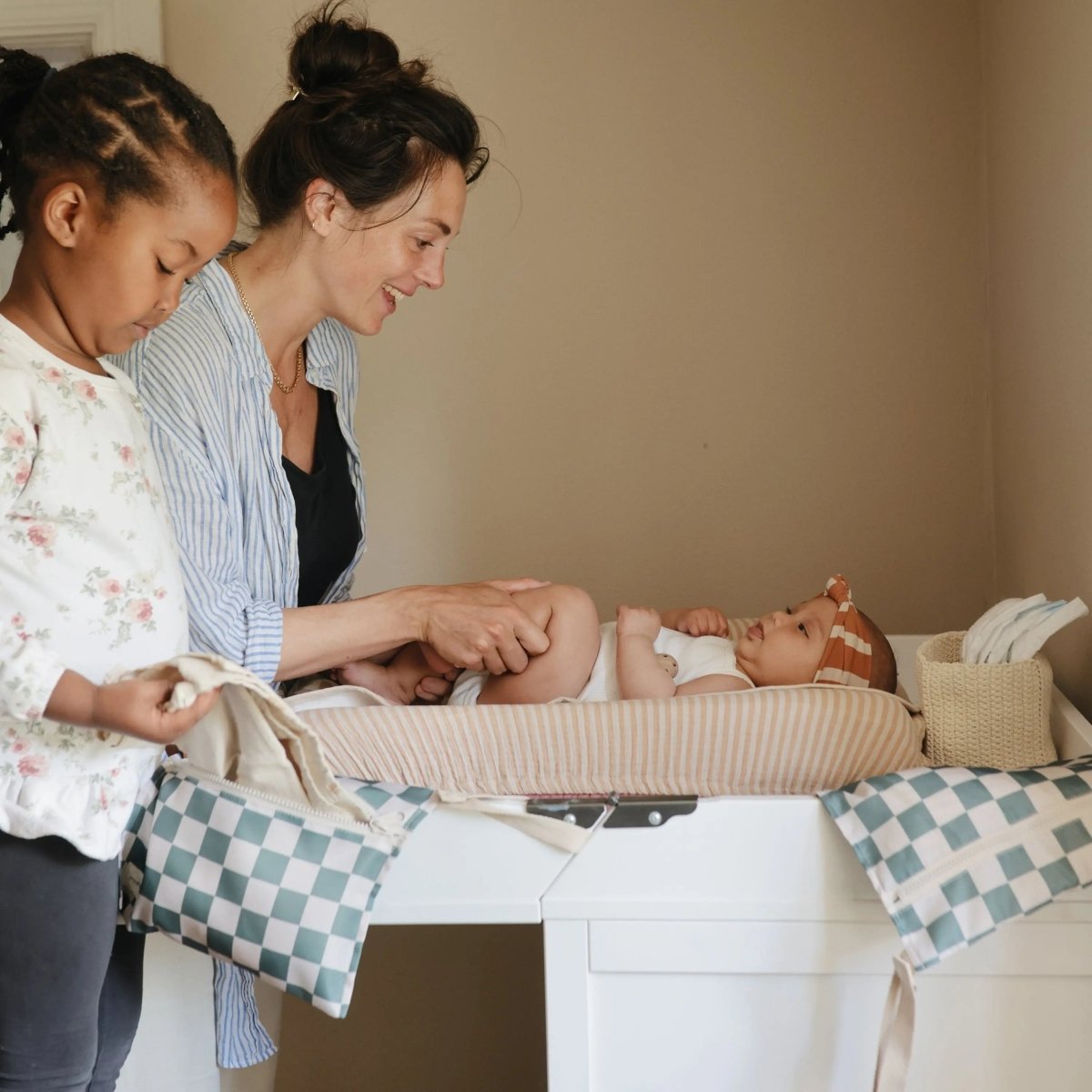 Mushie Water Resistant Wet Bag for Swimsuits and Dirty Clothes with Zipper Closure and Machine Washable Material -