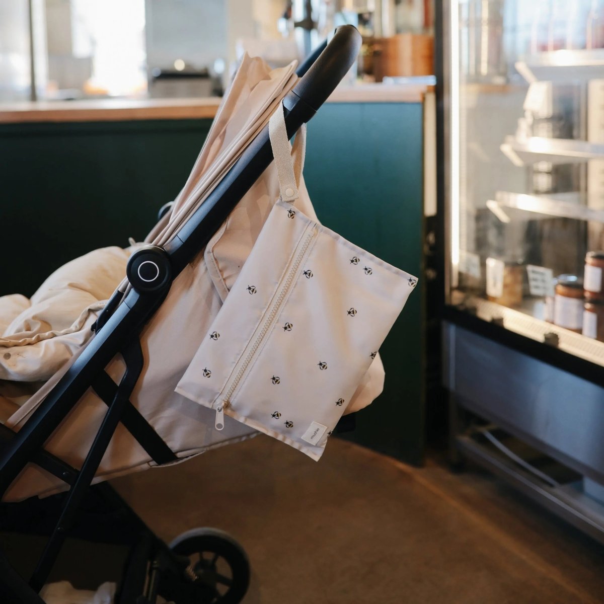 Mushie Water Resistant Wet Bag for Swimsuits and Dirty Clothes with Zipper Closure and Machine Washable Material -