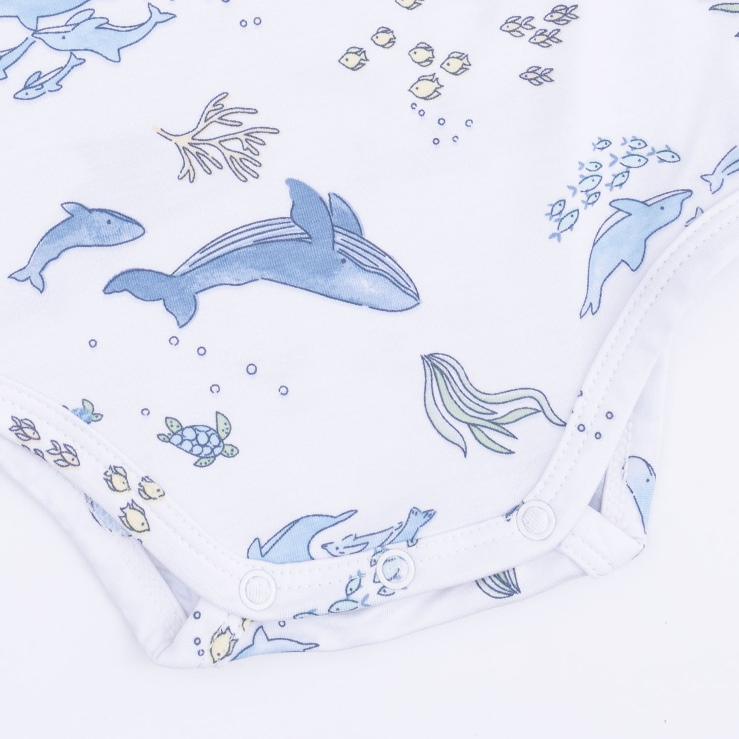 Angel Dear Watercolor Blue Whales - Short Sleeve Bodysuit - 
