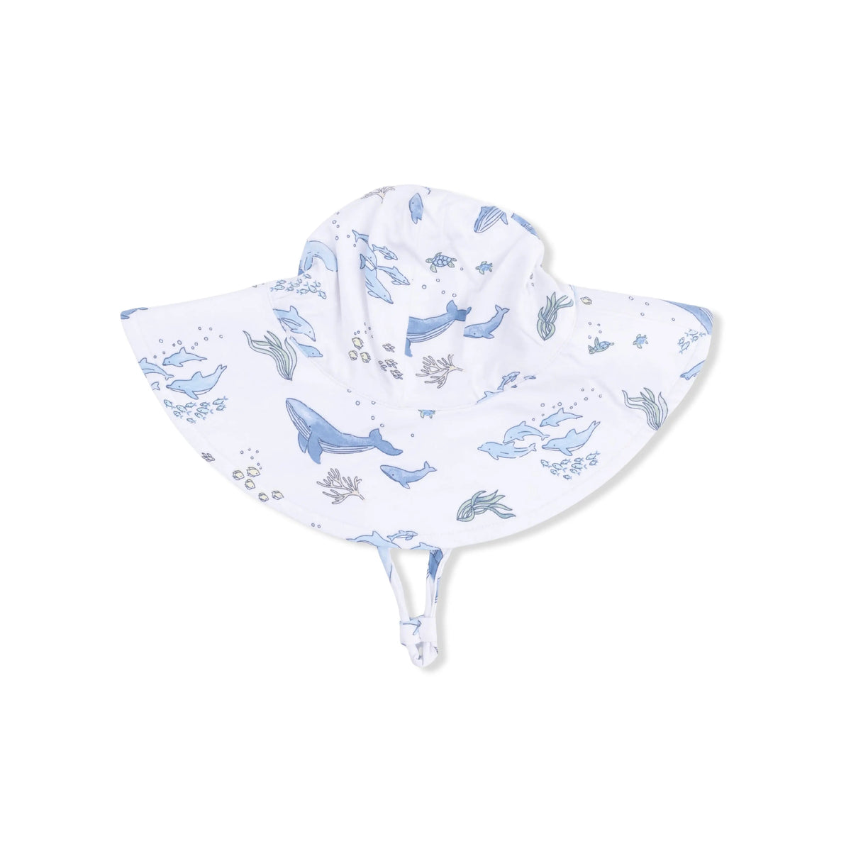 Angel Dear Watercolor Blue Whales - Wide Brim Sun Hat - 