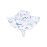 Angel Dear Watercolor Blue Whales - Wide Brim Sun Hat - 