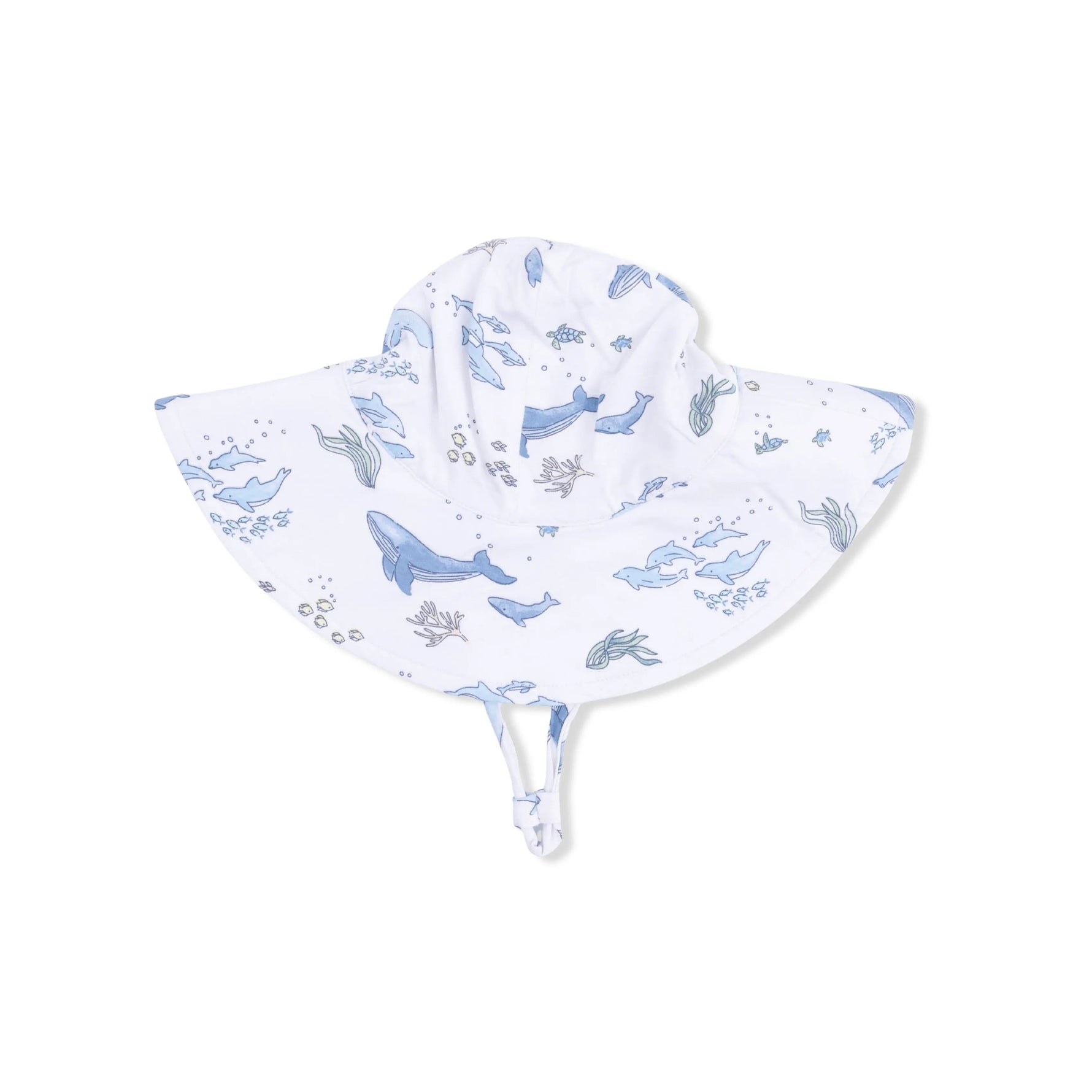 Angel Dear Watercolor Blue Whales - Wide Brim Sun Hat - 