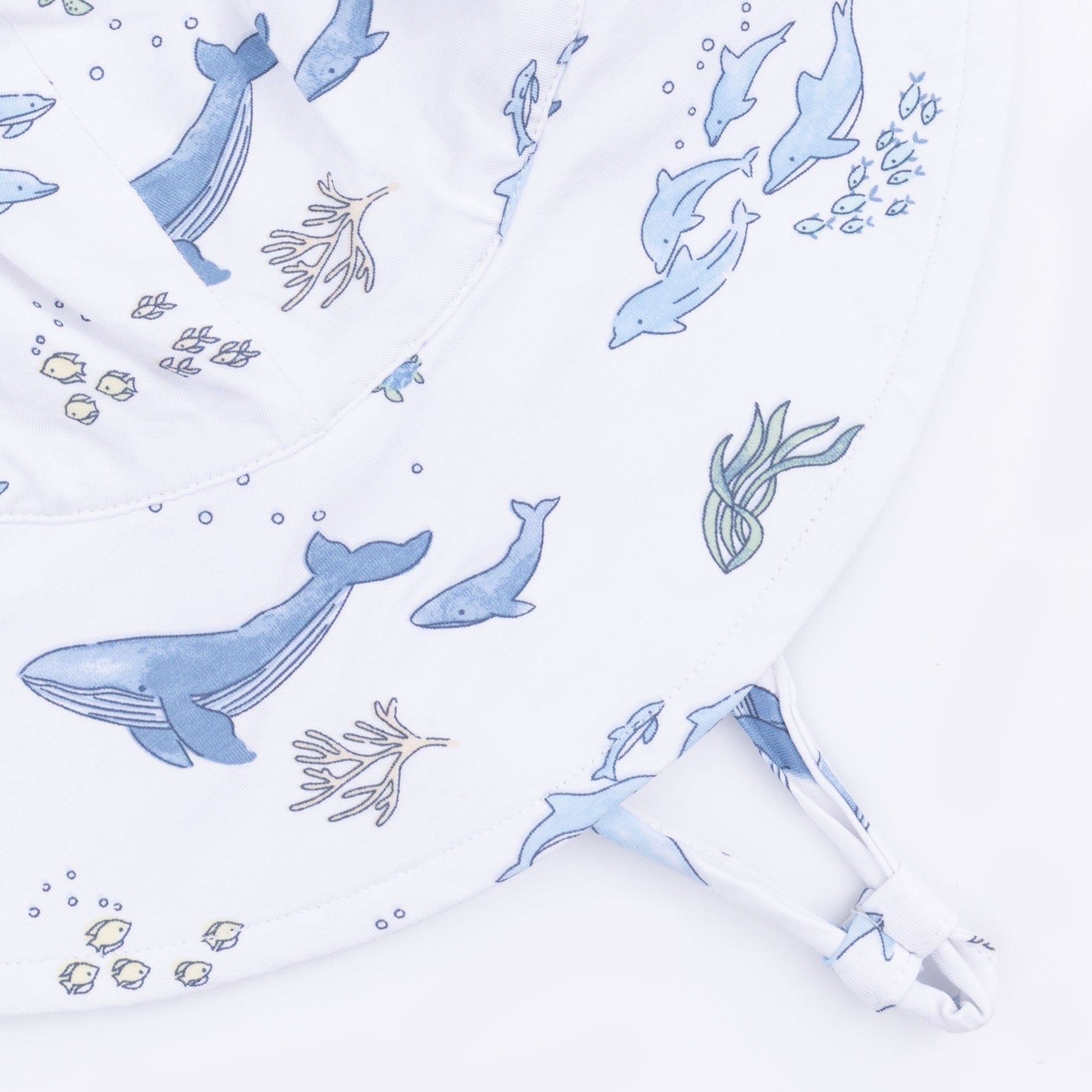 Angel Dear Watercolor Blue Whales - Wide Brim Sun Hat - 