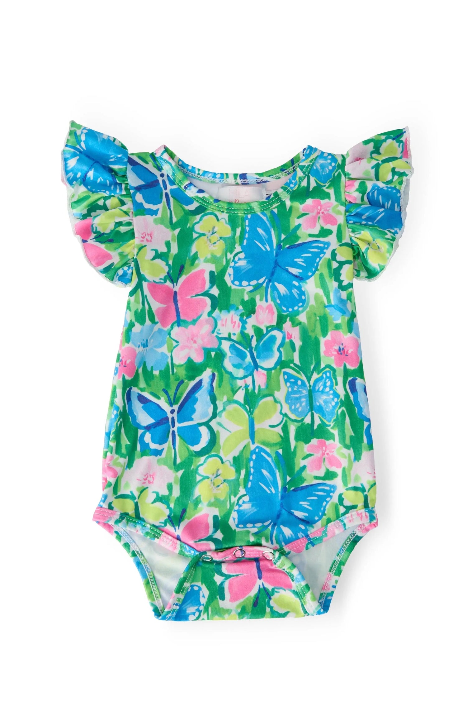 Mila & Rose ® Watercolor Butterflies S/S Flutter Bodysuit - 