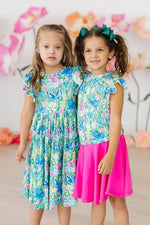 Mila & Rose ® Watercolor Butterflies S/S Ruffle Tee - 