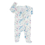 Sweet Bamboo Watercolor Butterfly Baby Footie with 2 Way Zipper for Stylish Infants - 
