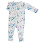 Sweet Bamboo Watercolor Butterfly Convertible Romper with Two Way Zip for Babies - 