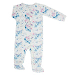 Sweet Bamboo Watercolor Butterfly Zipper Footie - 