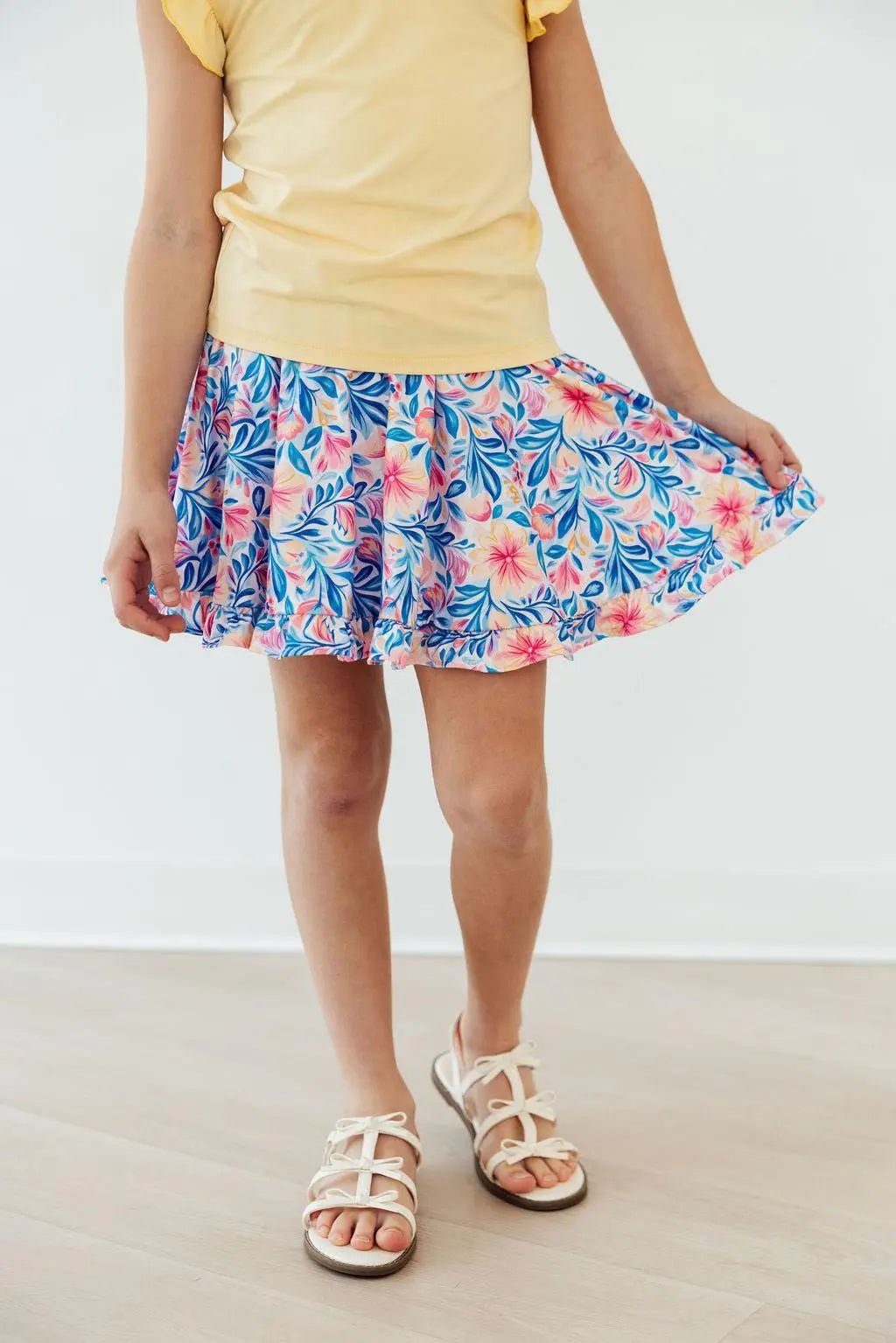 Mila & Rose ® Watercolor Floral Ruffle Twirl Skort - 