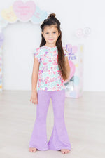 Mila & Rose ® Watercolor Hearts S/S Ruffle Tee - 