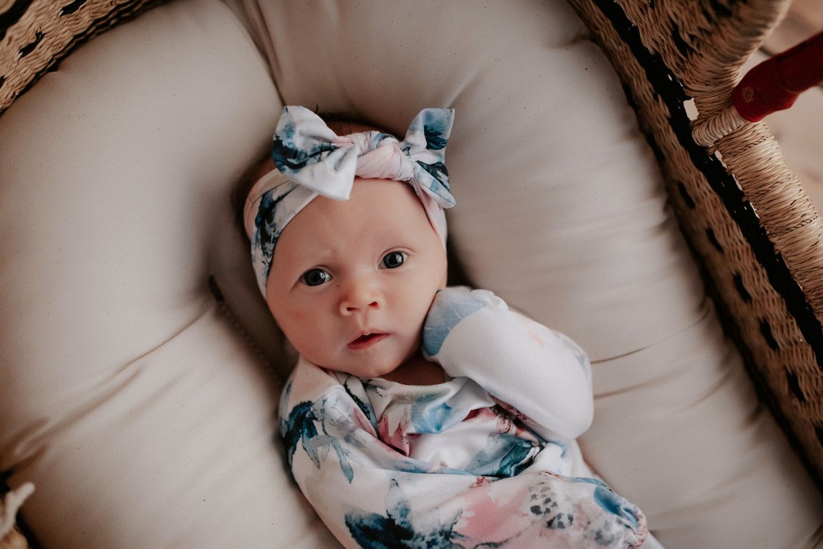 Three Little Tots Watercolor Knotted Headband - 