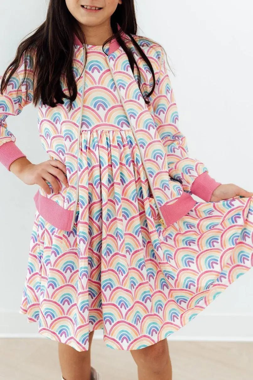 Mila & Rose ® Watercolor Rainbows Satin Jacket - 
