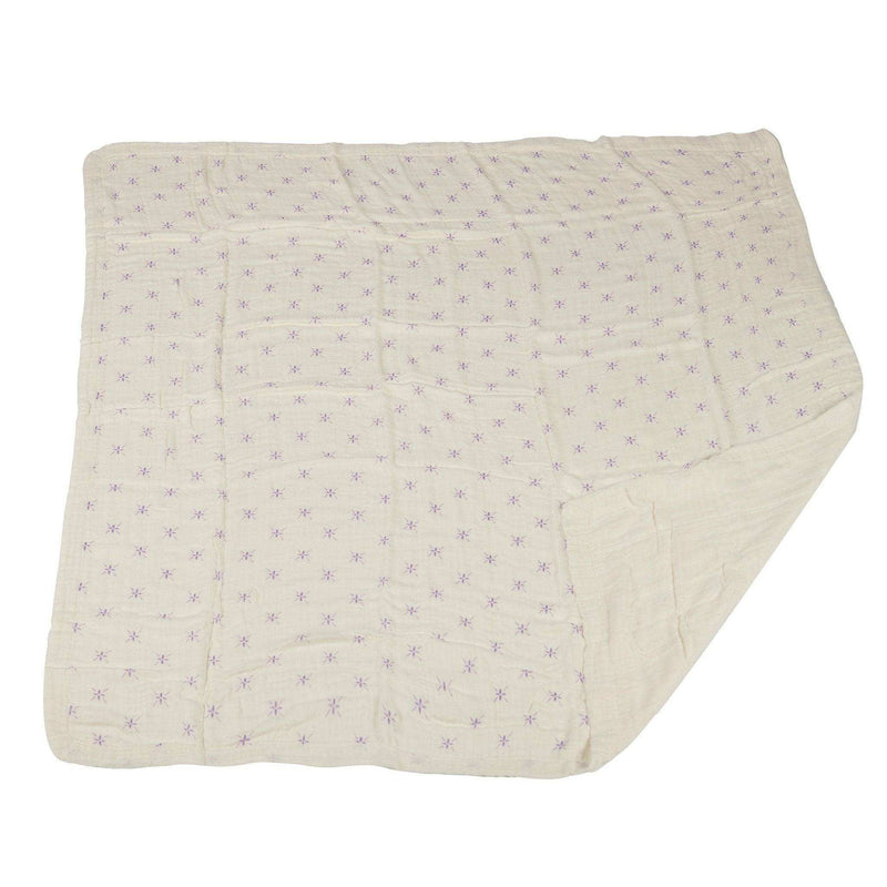 Watercolor Star design blanket with soft bamboo muslin layers.