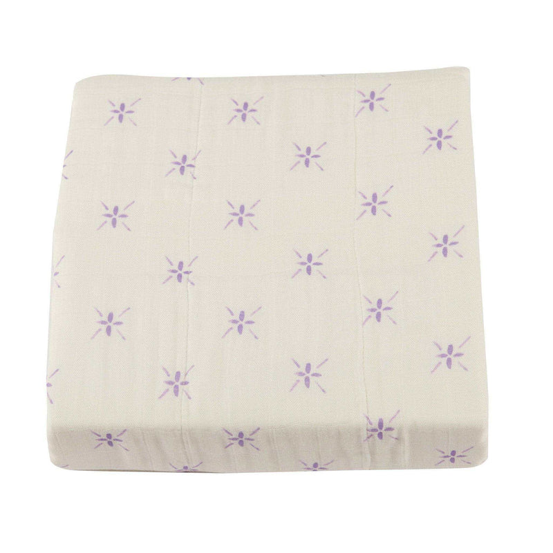 Watercolor Star and White Newcastle Blanket with bamboo muslin layers.