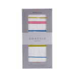 Newcastle Classics Watercolor Stripe Cotton Muslin Swaddle Blanket for Newborn Babies - 
