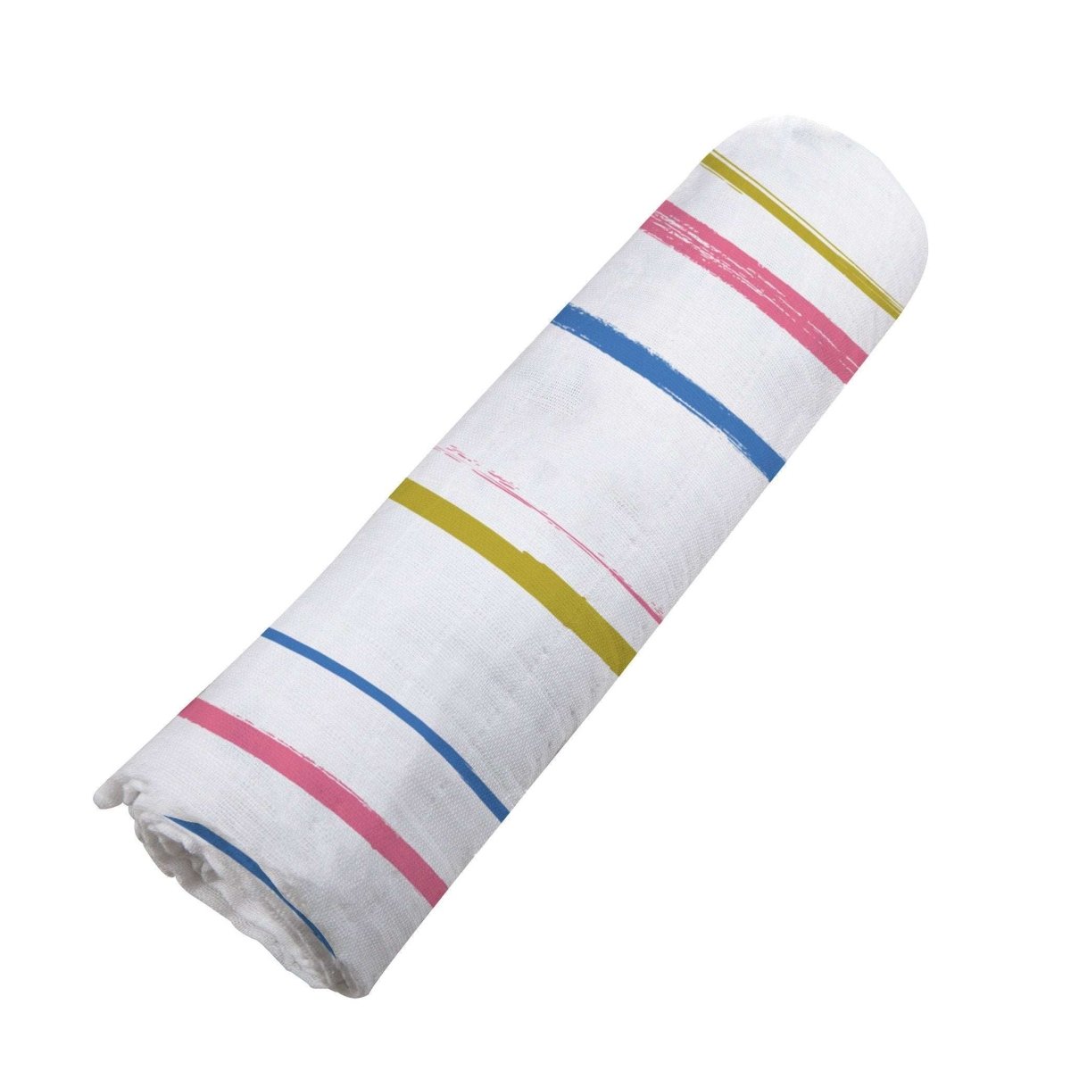 Newcastle Classics Watercolor Stripe Cotton Muslin Swaddle Blanket for Newborn Babies - 
