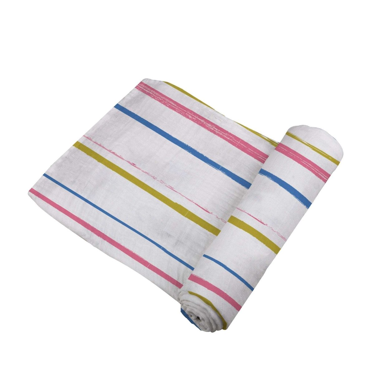 Newcastle Classics Watercolor Stripe Cotton Muslin Swaddle Blanket for Newborn Babies - 