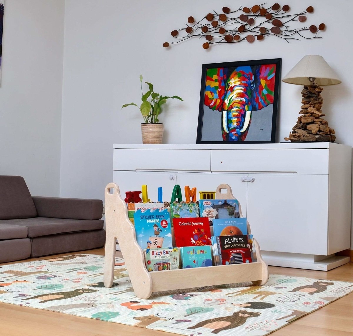 Kidodido Wave Design Curved Wooden Bookshelf Small Medium Large - Everetts Place Boutique - 