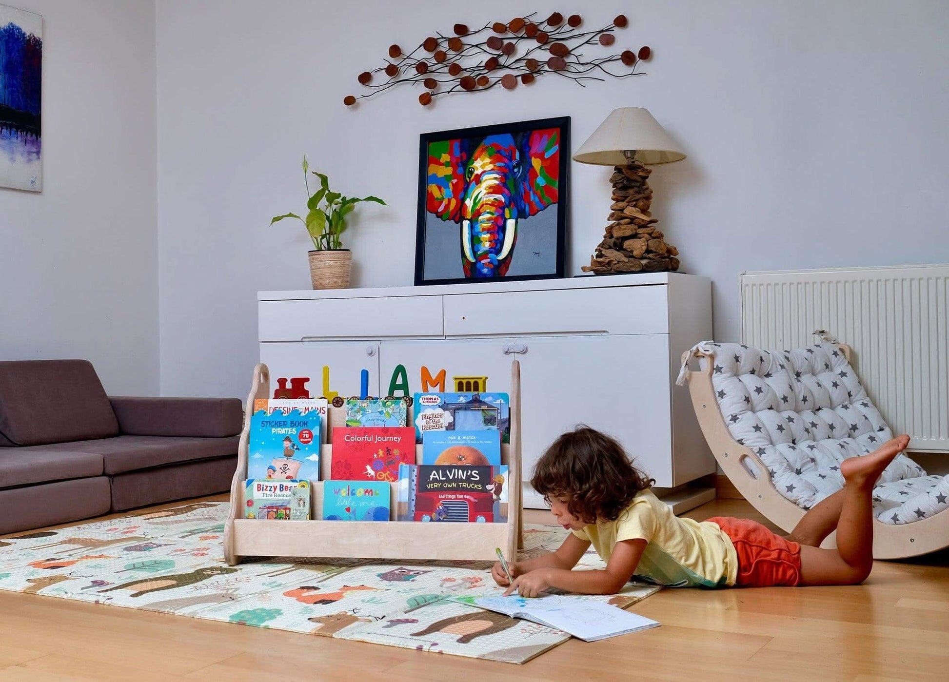 Wave Design Curved Wooden Bookshelf Small Medium Large Kidodido Everetts Place: Online Boutique
