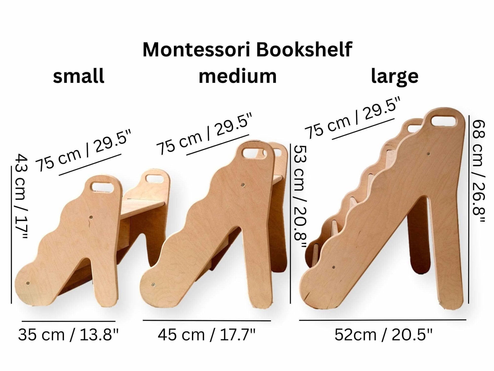 Wave Design Curved Wooden Bookshelf Small Medium Large Kidodido Everetts Place: Online Boutique