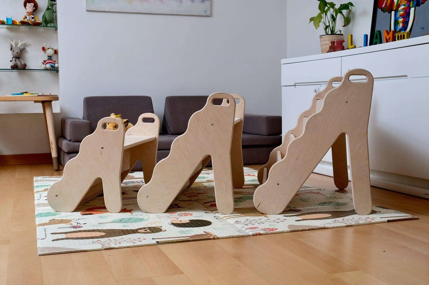 Wave Design Curved Wooden Bookshelf Small Medium Large Kidodido Everetts Place: Online Boutique