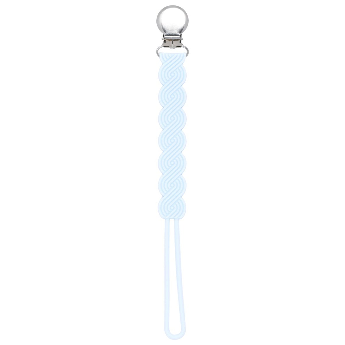 Three Little Tots Waverly Baby Blue All Silicone One Piece Pacifier Clip - 