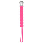 Three Little Tots Waverly Hot Pink All Silicone One Piece Pacifier Clip - 