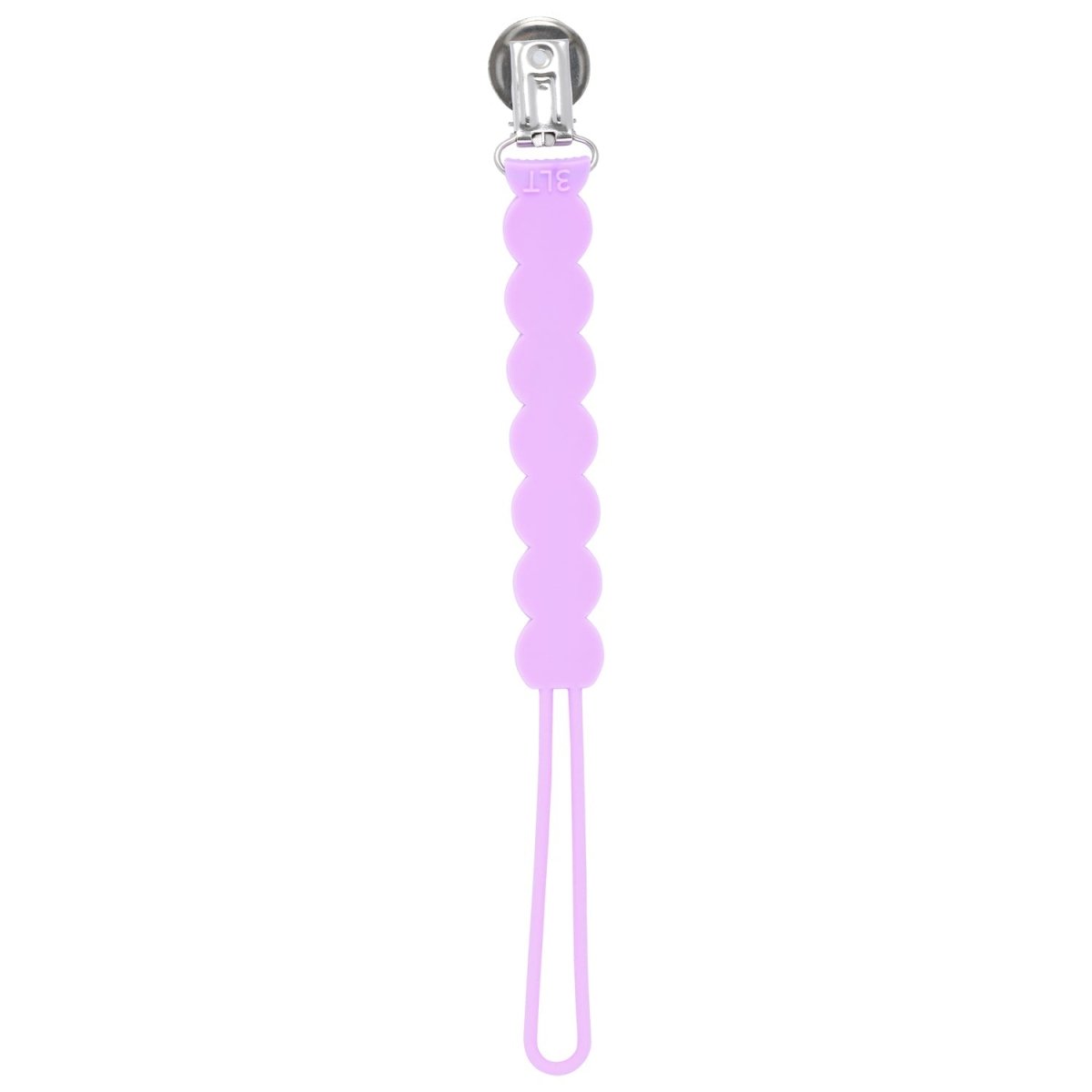Three Little Tots Waverly Lavender Purple All Silicone One Piece Pacifier Clip - 