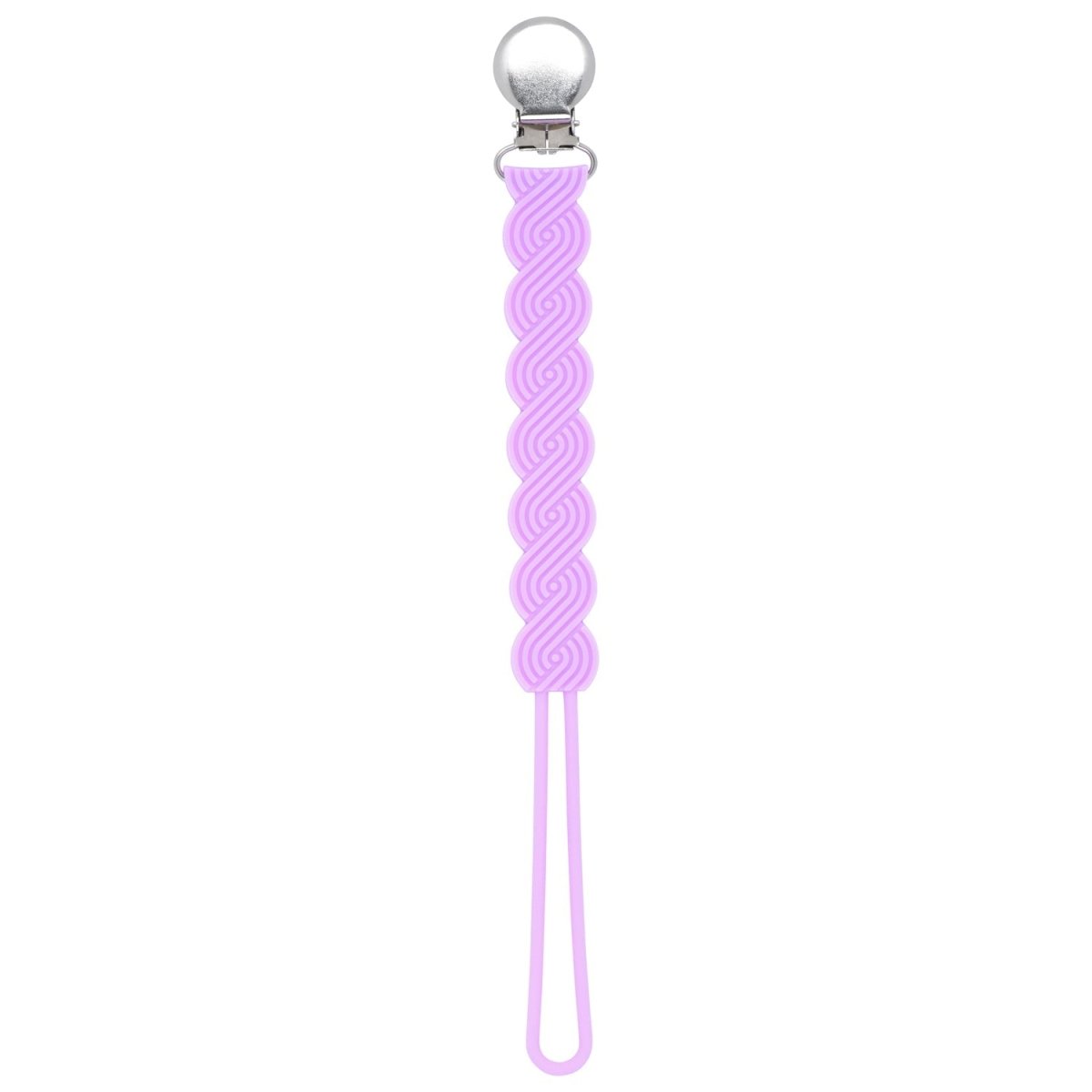 Three Little Tots Waverly Lavender Purple All Silicone One Piece Pacifier Clip - 