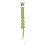 Three Little Tots Waverly Olive Green All Silicone One Piece Pacifier Clip - 