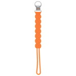 Three Little Tots Waverly Orange All Silicone One Piece Pacifier Clip - 