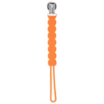 Three Little Tots Waverly Orange All Silicone One Piece Pacifier Clip - 