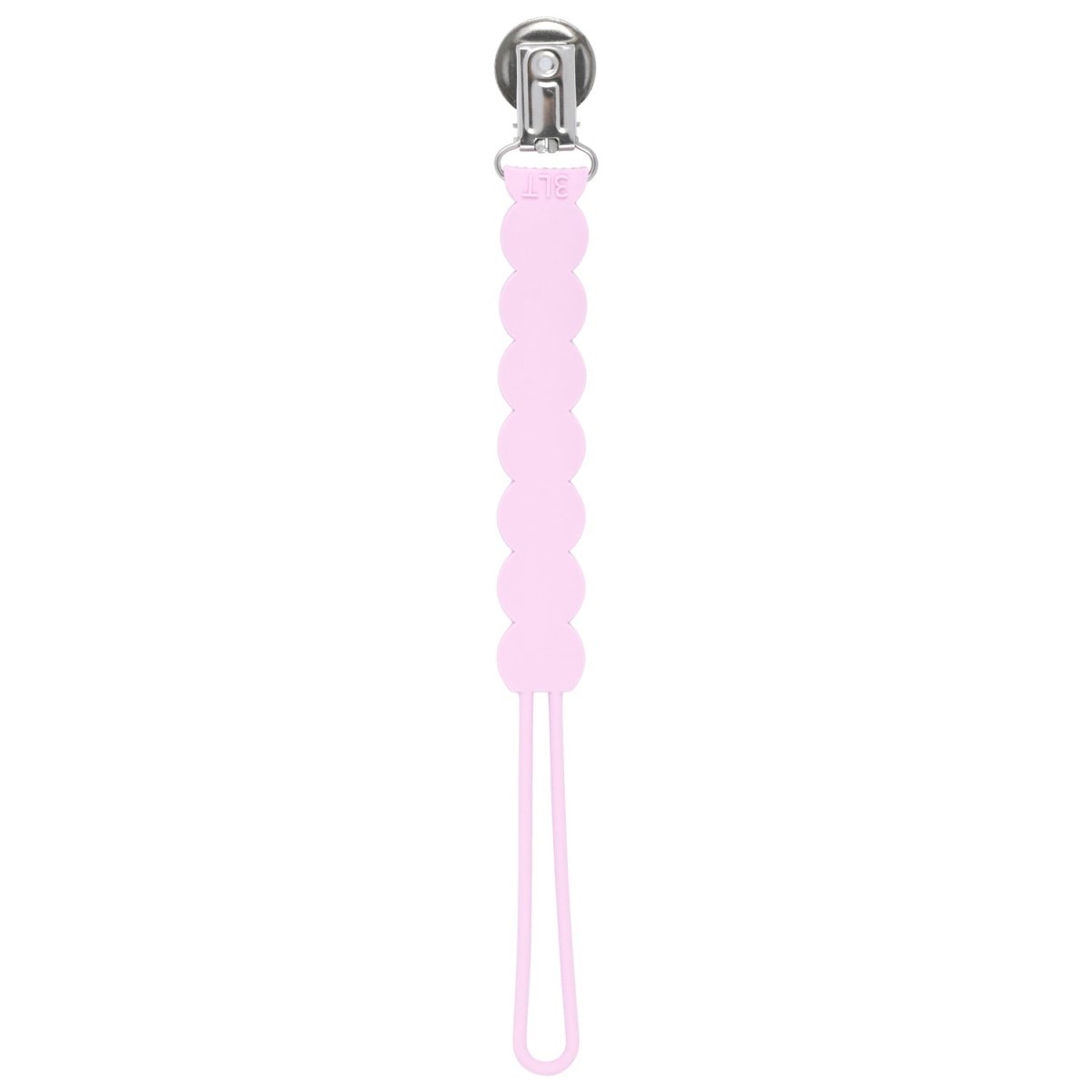 Three Little Tots Waverly Pink All Silicone One Piece Pacifier Clip - 