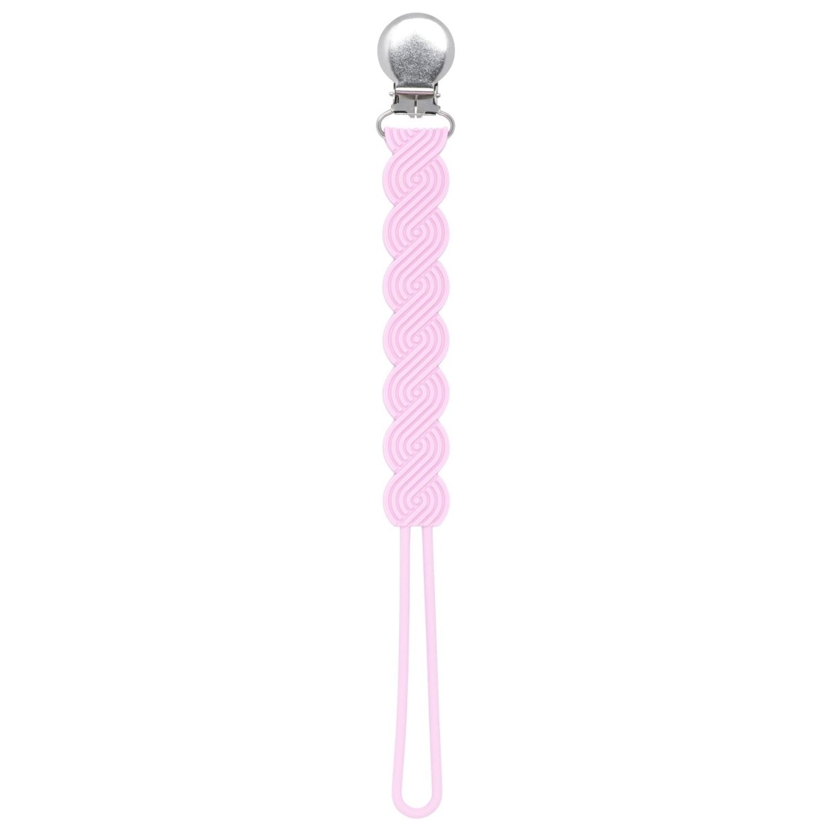 Three Little Tots Waverly Pink All Silicone One Piece Pacifier Clip - 