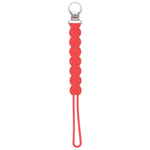 Three Little Tots Waverly Red All Silicone One Piece Pacifier Clip - 
