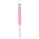 Three Little Tots Waverly Rose Pink All Silicone One Piece Pacifier Clip - 