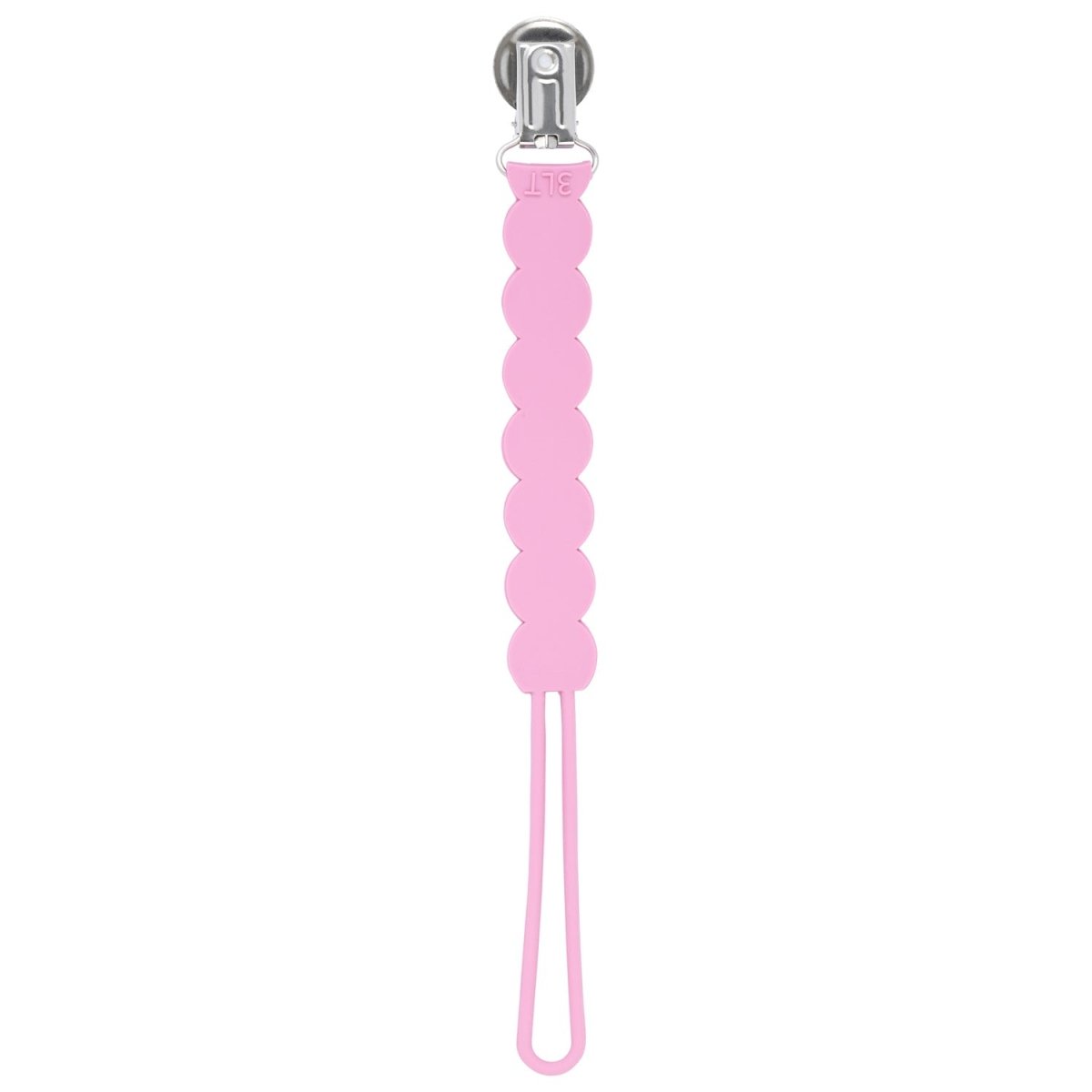 Three Little Tots Waverly Rose Pink All Silicone One Piece Pacifier Clip - 
