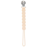 Three Little Tots Waverly Tan Neutral All Silicone One Piece Pacifier Clip - 