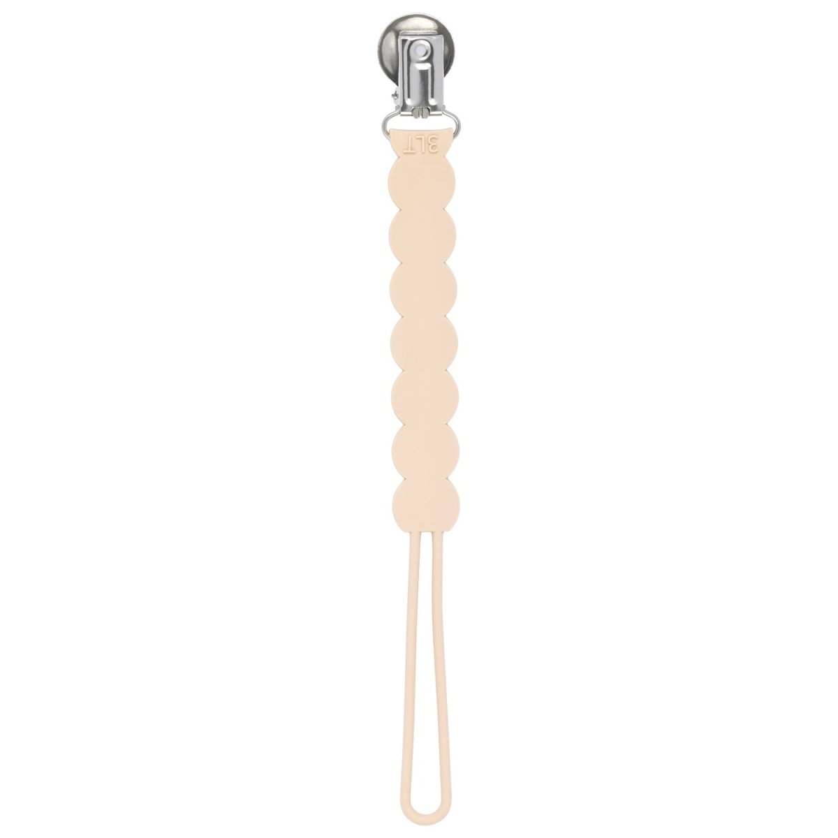 Three Little Tots Waverly Tan Neutral All Silicone One Piece Pacifier Clip - 