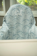 Little Joy Co. Waves Cushion Cover For IKEA Antilop Highchair Blue - Everetts Place Boutique - 