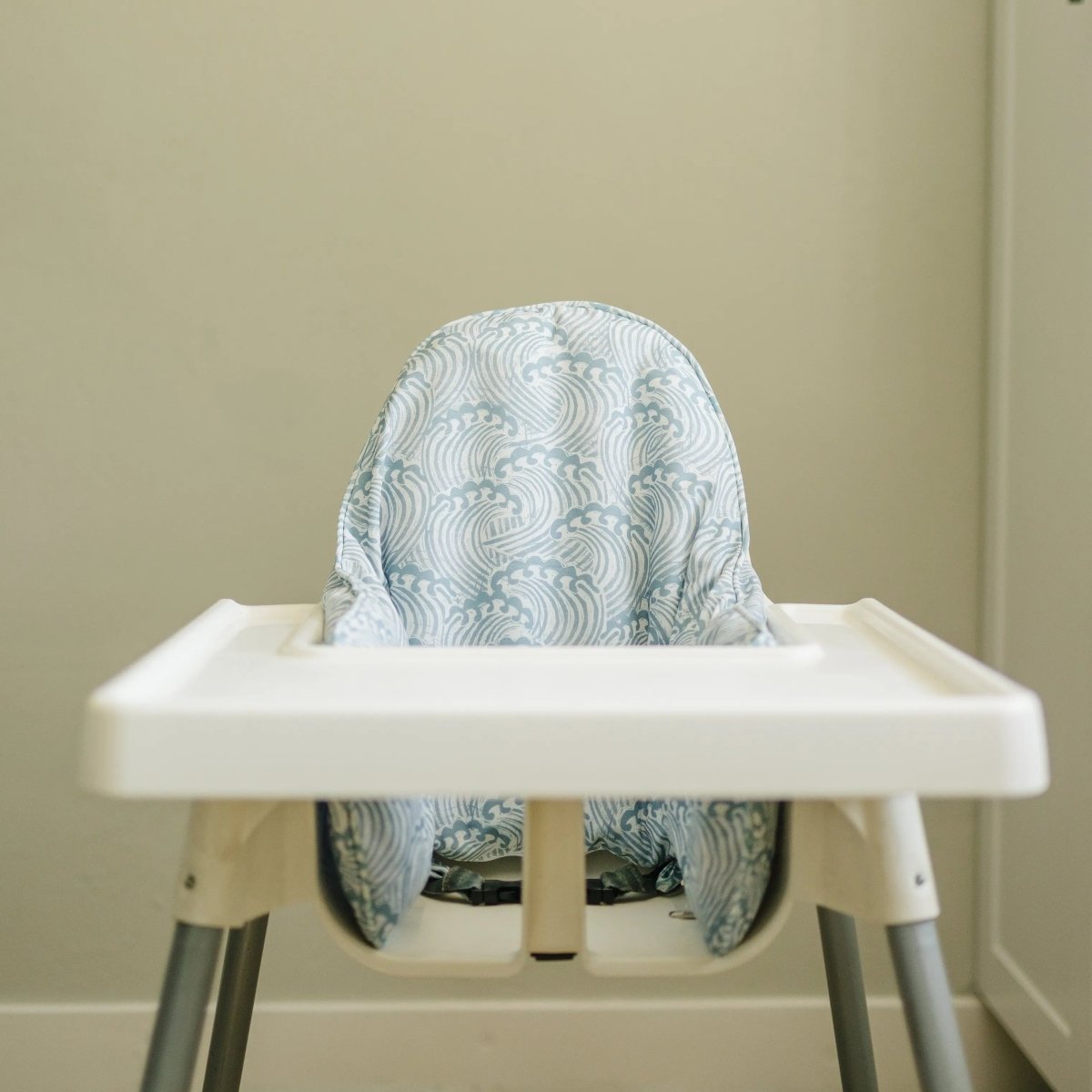 Little Joy Co. Waves Cushion Cover For IKEA Antilop Highchair Blue - Everetts Place Boutique - 