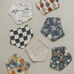 Mebie Baby Western Aztec Muslin Baby Bib With Adjustable Snaps And Mountain Print - 