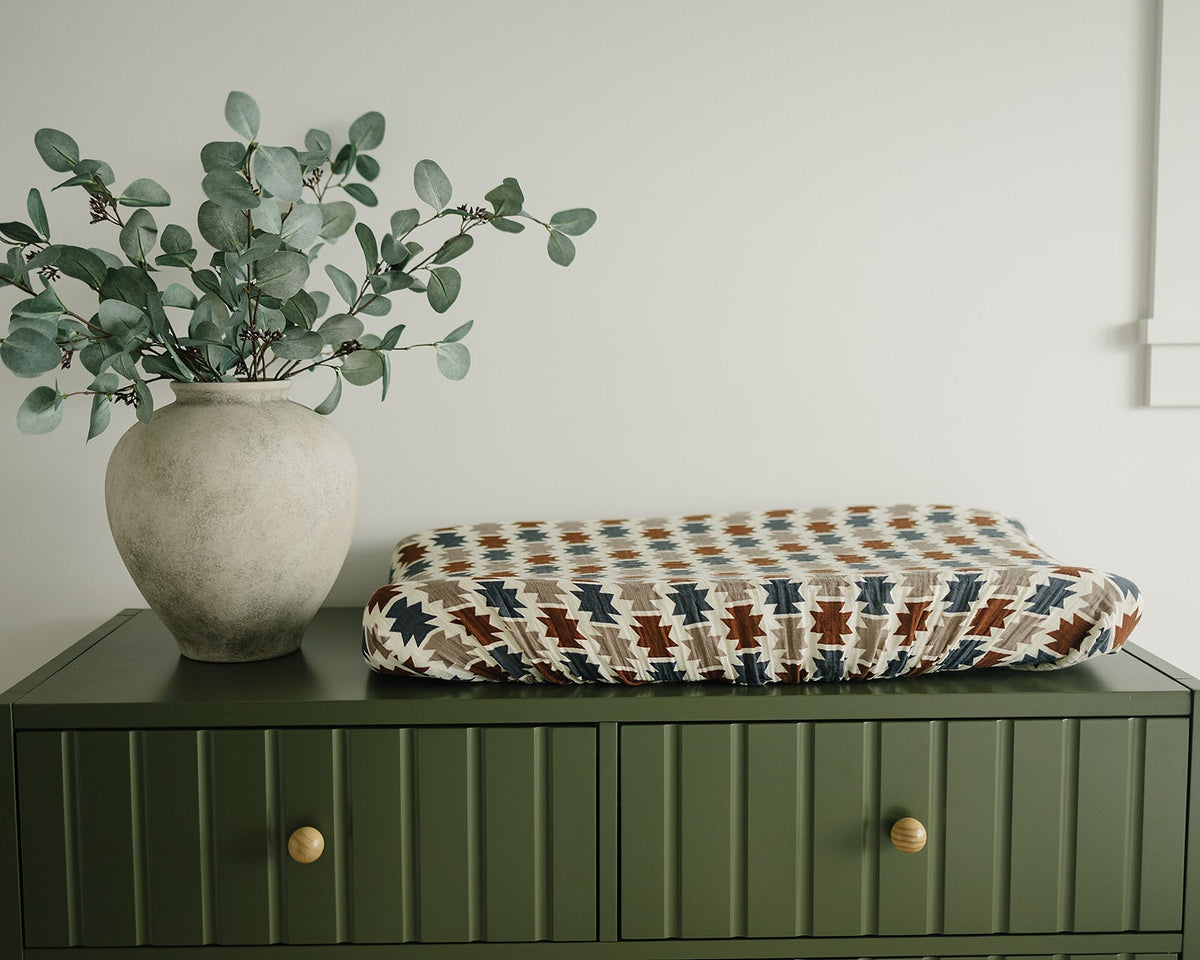 Mebie Baby Western Aztec Muslin Changing Pad Cover - 