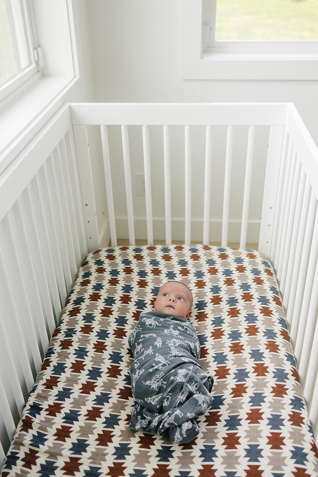 Mebie Baby Western Aztec Muslin Crib Sheet - 