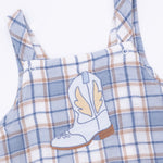 Angel Dear Western Boot Plaid - Crew Neck Tee with OverallsEveretts Place