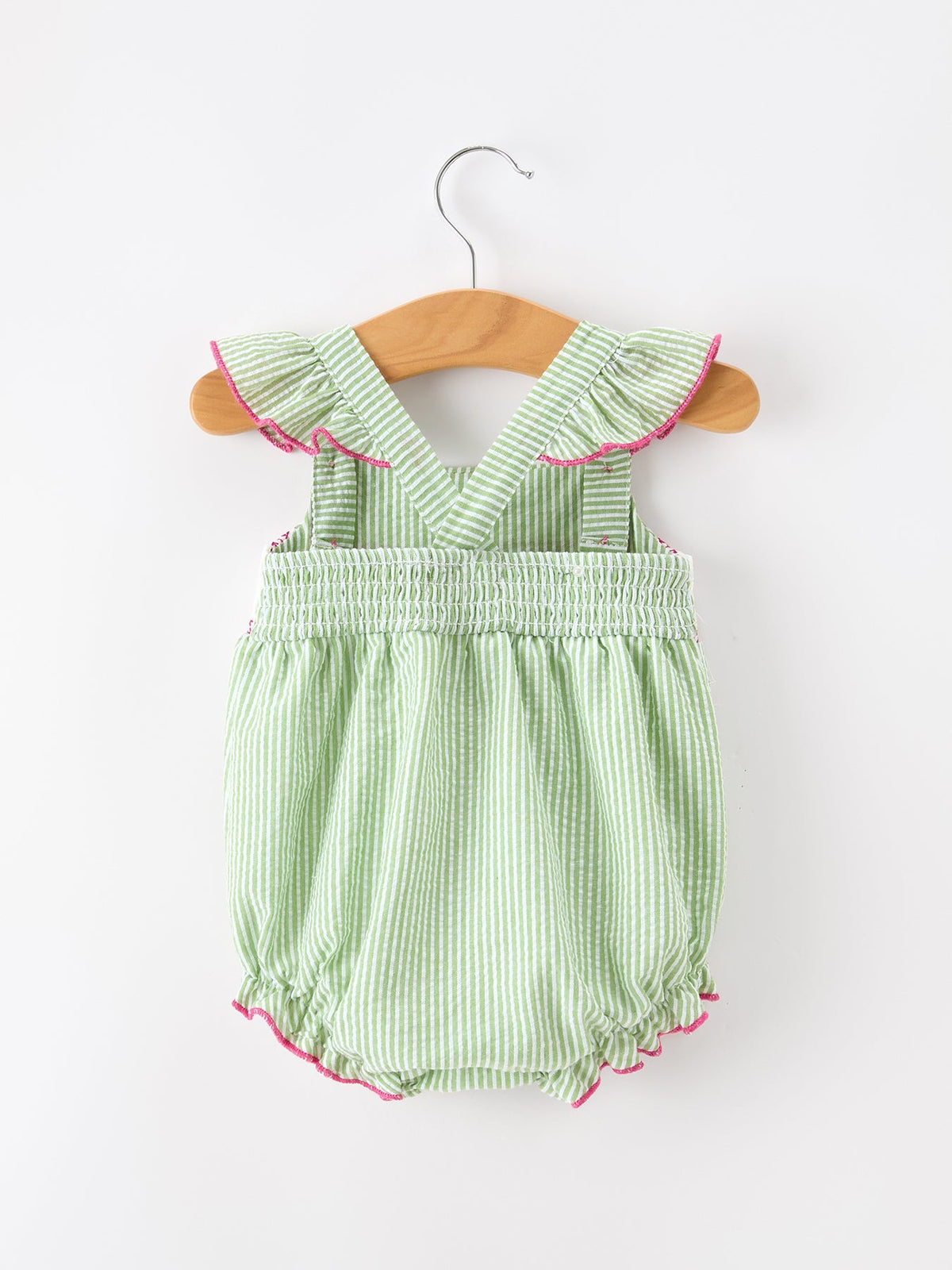 Rylee Faith Designs Western Boots Cactus Girls Romper Stripe Ruffle Strap