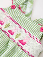 Rylee Faith Designs Western Boots Cactus Girls Romper Stripe Ruffle Strap